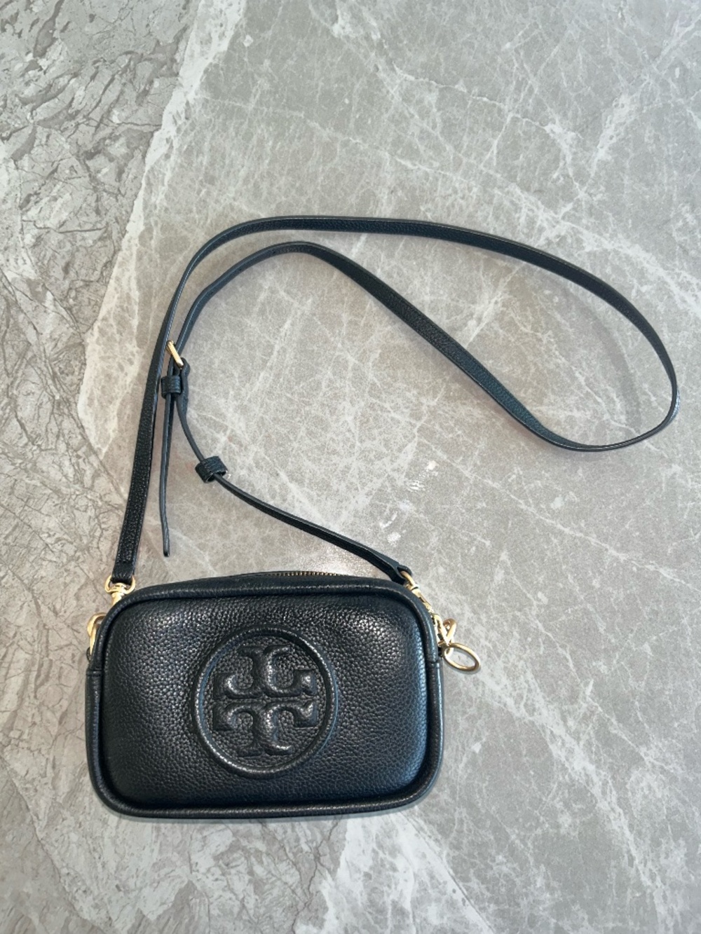 Torry Burch Perry Bombe Min Crossbag Pebbled Leather Camera Bag